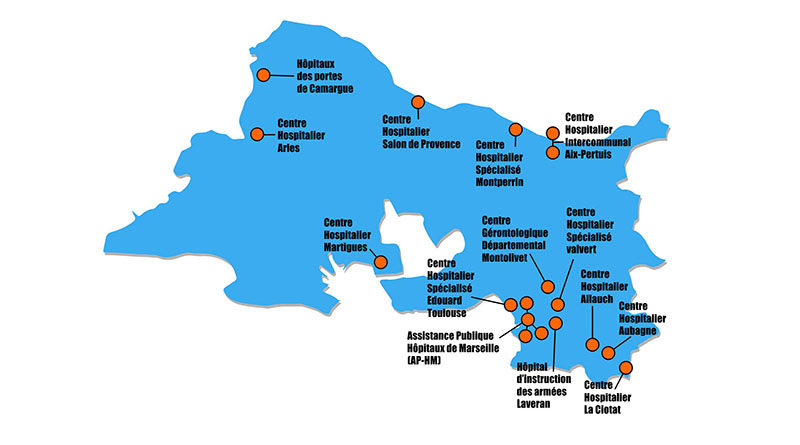 Carte géographique du GHT13