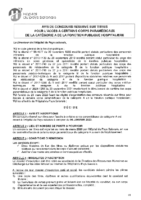Avis concours réservé pour accès aux corps paramédicaux CAT. A