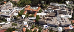 Vue aérienne de l'hôpital
