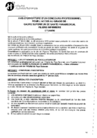 AVIS D OUVERTURE CONCOURS PRO CSSP