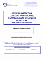 DOSSIER INSCRIPTION CONCOURS PROFESSIONNEL INGENIEUR